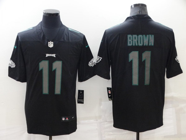 Men's Philadelphia Eagles #11 A. J. Brown Black Impact Limited Stitched Jersey